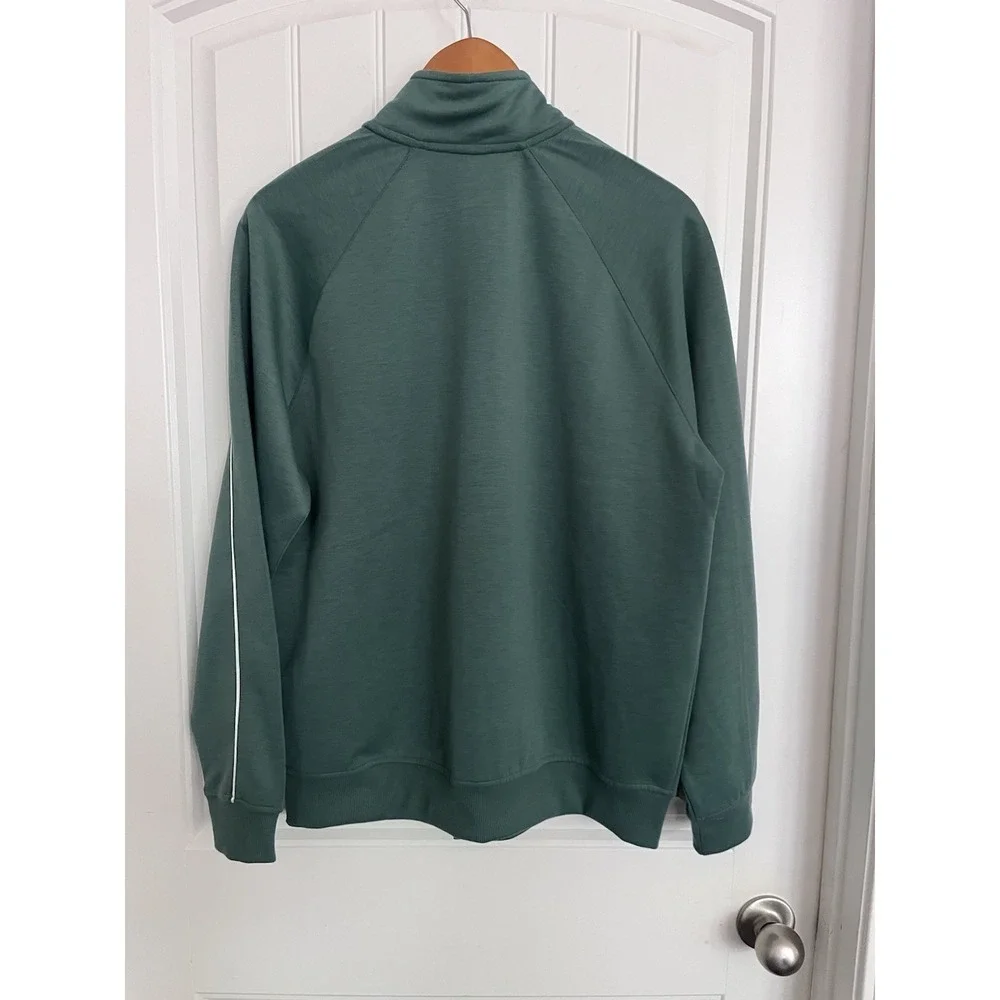 Men's Medium Hurley Zip Up Jacket Sweatshirt Golf Solid Green 378